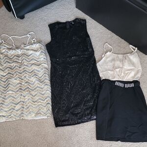 Elegant Black and Cream Dress Set Size M